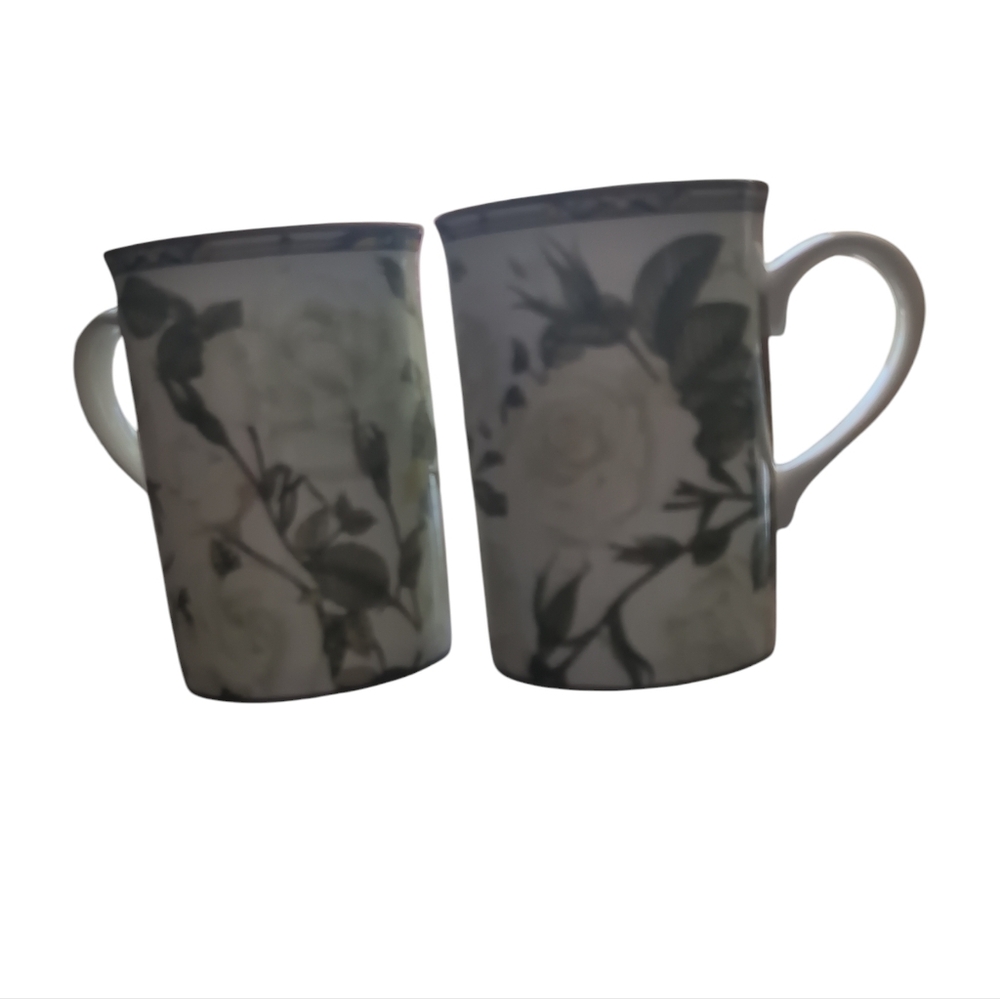 Royal Canterbury Fine Bone China Mug Green Rose Floral Pattern Vintage Tea Coffe - Picture 3 of 6